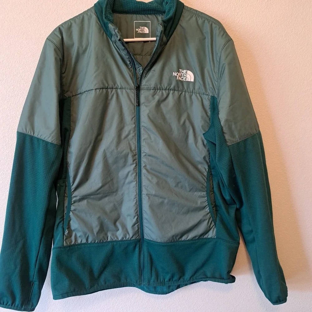 The North Face Mens Hybrid Grid Fleece Insulated Jacket Green L NF0A3Y4X